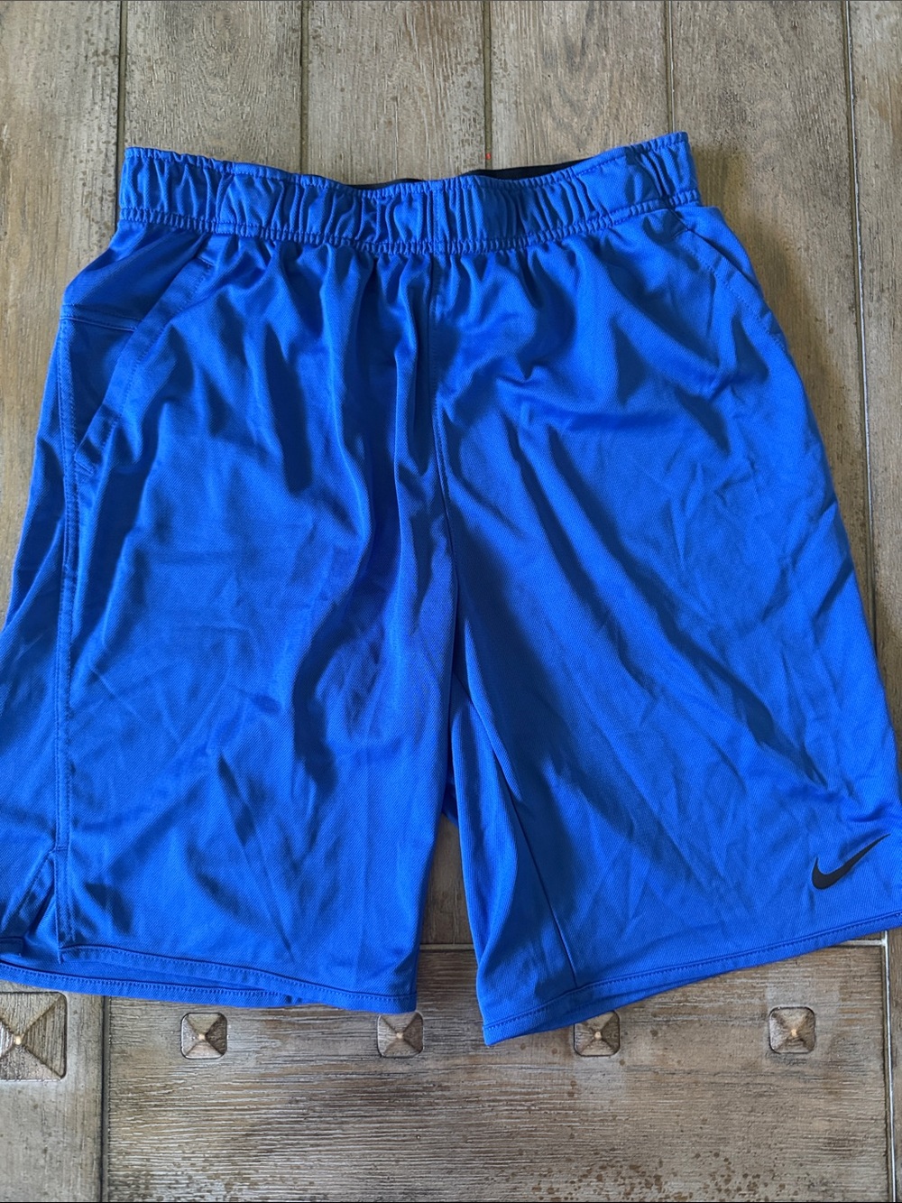 Nike Men’s Bright Blue Athletic Shorts with Black Swoosh